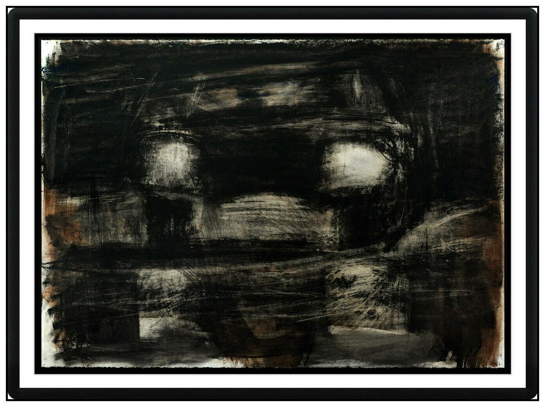 David Kapp Large Automobile Oil Painting Abstract Art: This lot includes:Gallery COA & free domestic shipping (*insurance and international shipping for an additional charge)Artist: David KappTitle: Into the NightMedium: Oil Painting On PaperSize: 30" x 4