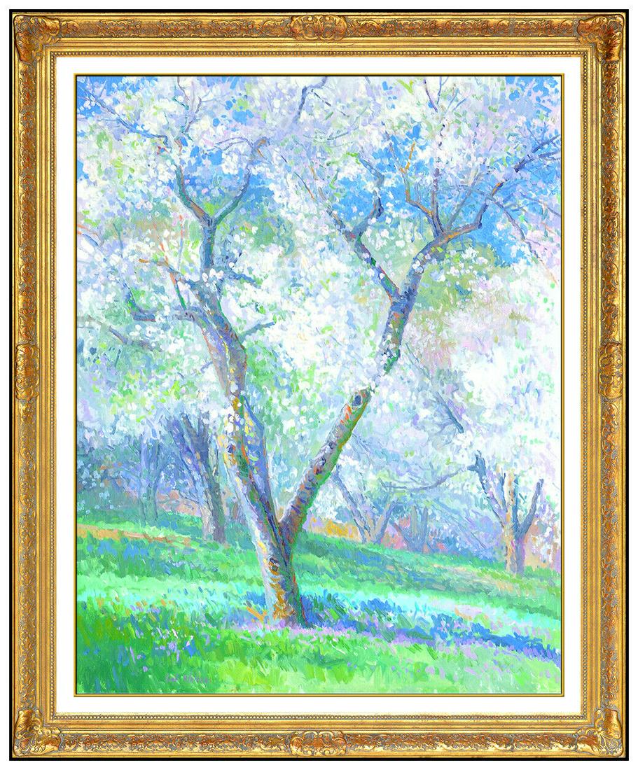 Curt Walters Original Oil Painting On Canvas Signed Nature Tree Landscape Large: This lot includes:Gallery COA & free domestic shipping (*insurance and international shipping for an additional charge)Artist: Curt Walters Title: IlluminanceMedium: Oil Painting on CanvasSize: 28" x