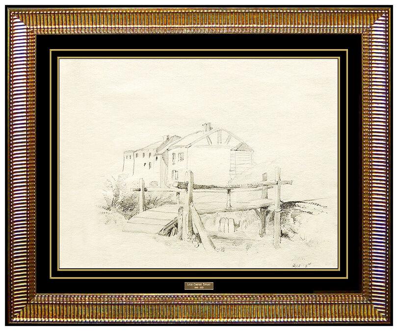 Louis Comfort Tiffany Original Drawing Hand Signed Lct Architecture Antique Art (1 of 5)