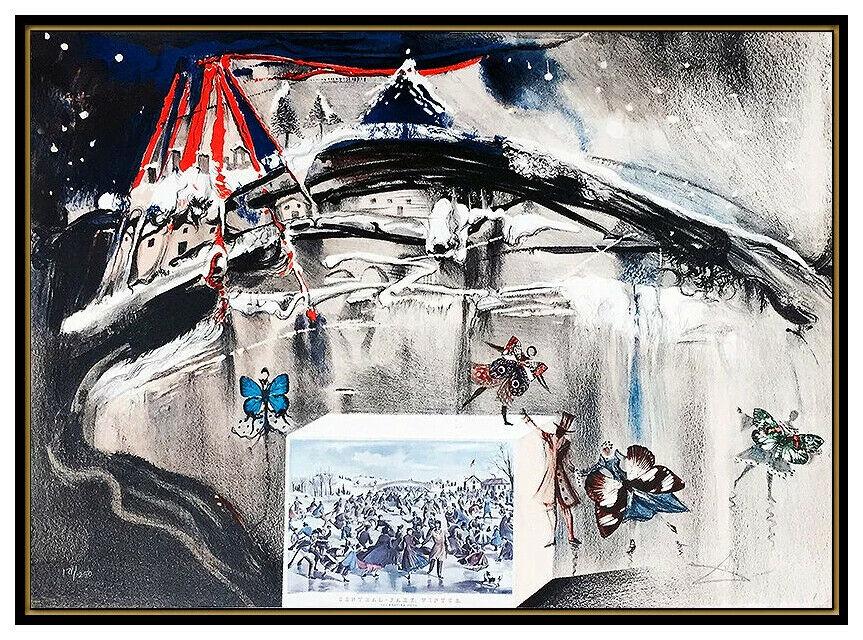 Salvador Dali Original Color Lithograph Signed New York City Central Park Winter (1 of 5)
