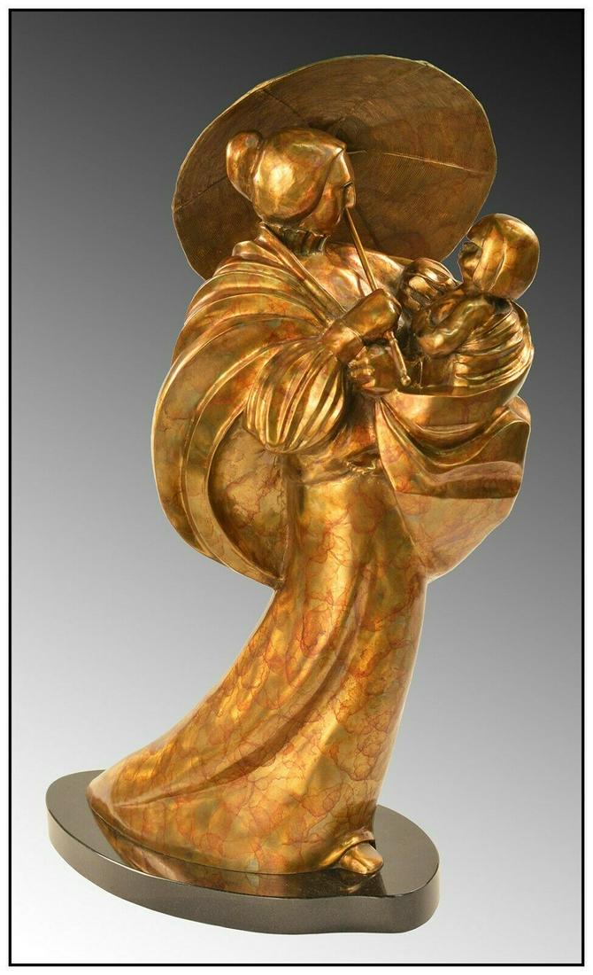 Fritz White Grandmothers Parasol Bronze Sculpture Native American Signed Artwork (1 of 5)