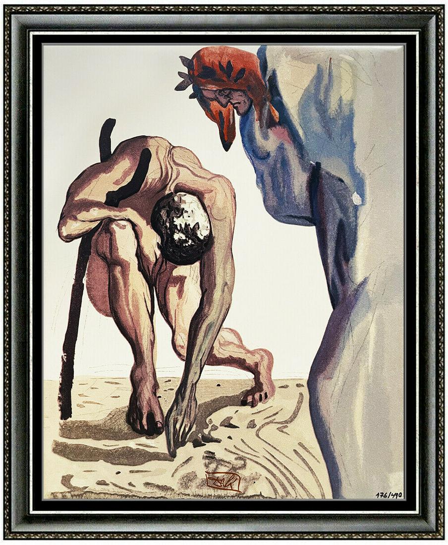 Salvador Dali Divine Comedy Limited Edition Glazed Ceramic Tile Signed Artwork (1 of 5)