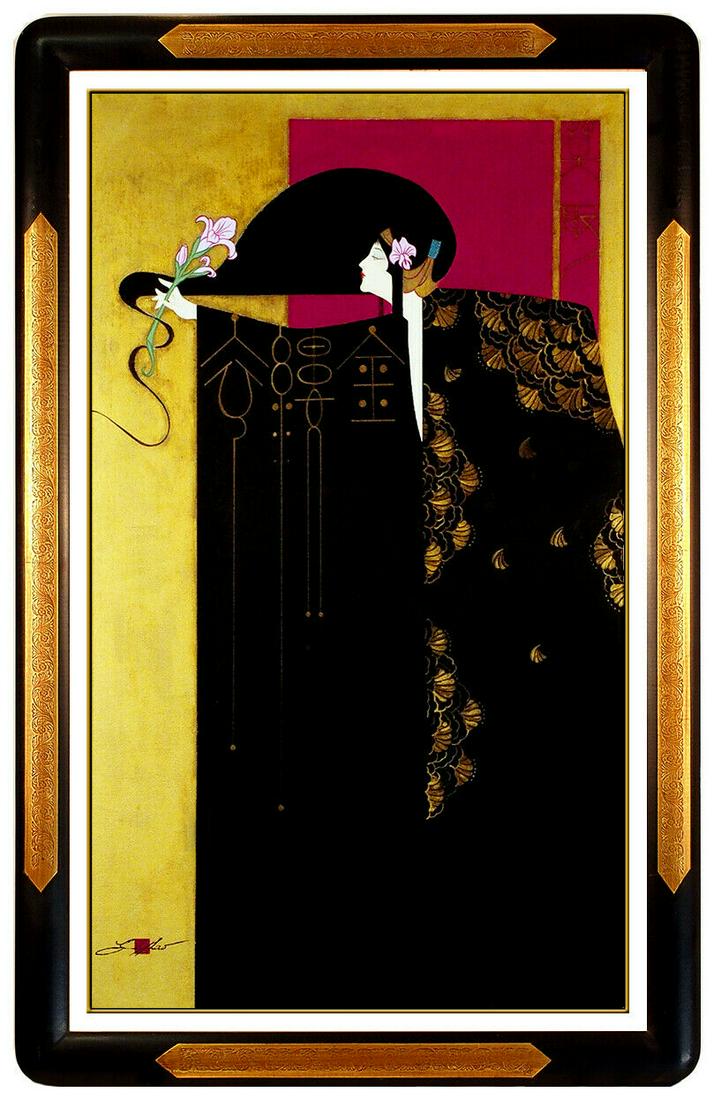 Lillian Shao Original Painting Acrylic On Canvas Large Signed Female Framed Art (1 of 5)