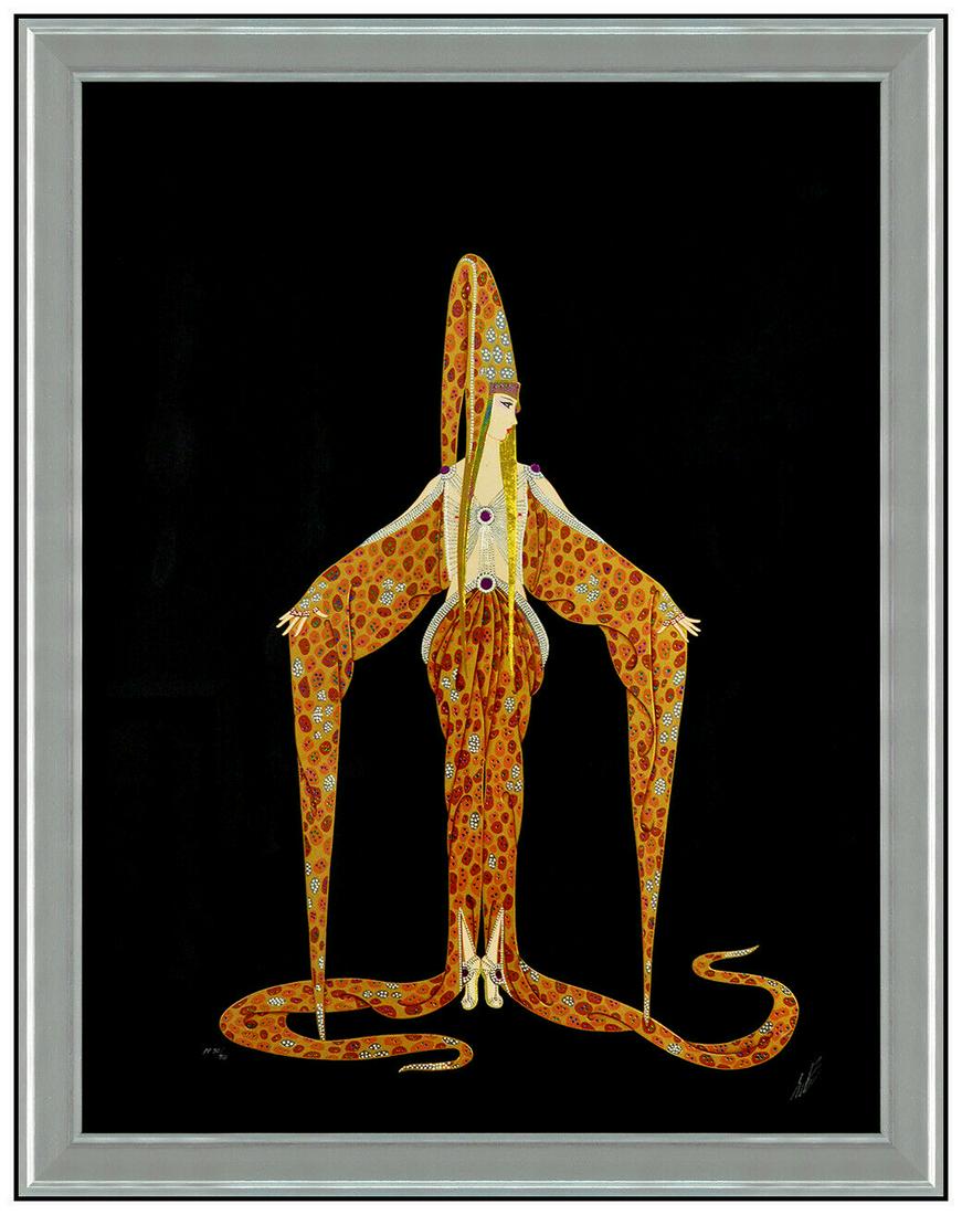 Erte Starfish Embossed Serigraph Large Signed Costume Dress Design Deco Artwork (1 of 6)