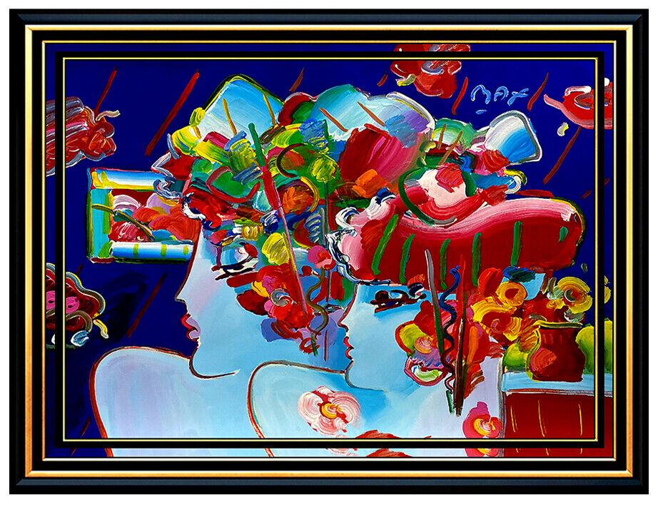 Peter Max All Original Acrylic Painting Large Blushing Beauty Profile Signed Art (1 of 6)