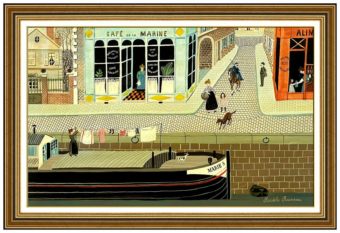 Rodolphe Rosseau Oil Painting On Board Original Signed Paris Cityscape Artwork (1 of 4)