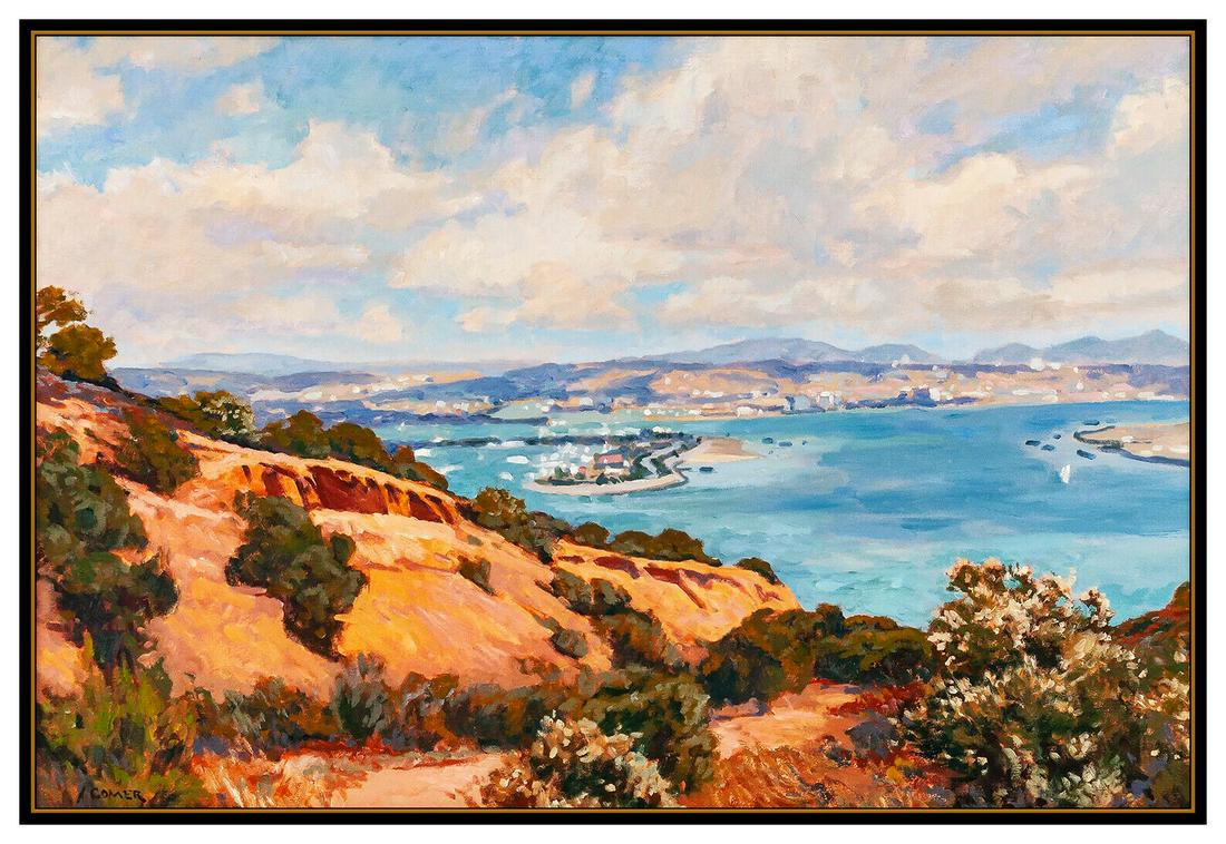 John Comer Original Oil Painting On Board Signed California Landscape Seascape (1 of 5)