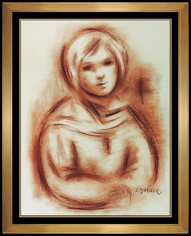 Jacques Zucker Original Sanguine Drawing Hand Signed Child Portrait Artwork Sbo: This lot includes:Gallery COA & free domestic shipping (*insurance and international shipping for an additional charge)Artist: Jacques ZuckerTitle: Sweet InnocenceMedium: Sanguine DrawingSize: 17" x 1