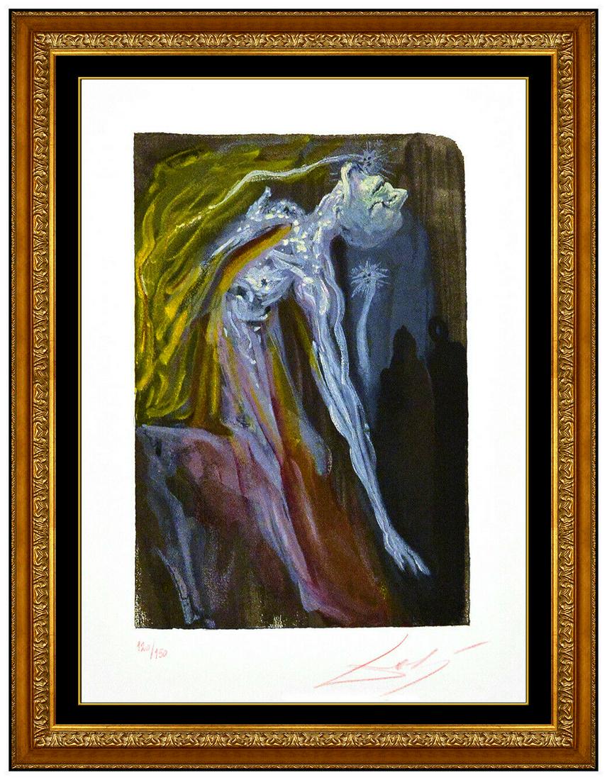 Salvador Dali Divine Comedy Color Wood Engraving Paradise Canto 9 Hand Signed (1 of 5)