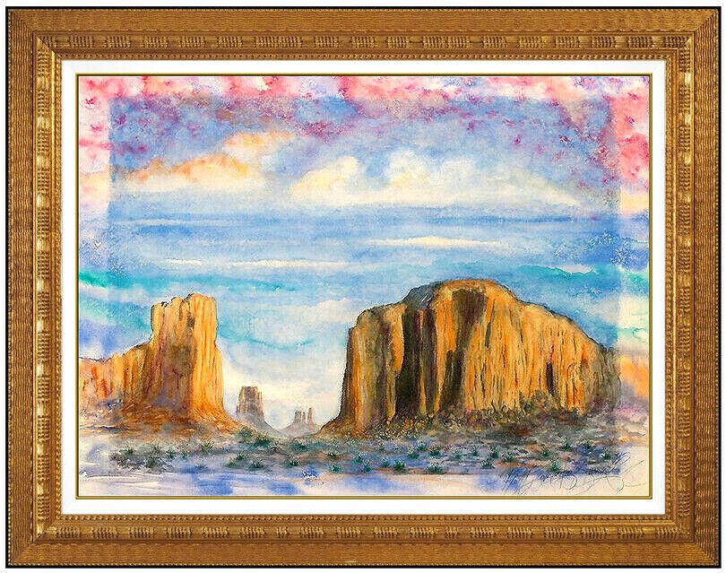 Brett Livingstone Strong Original Watercolor Painting Signed Western Landscape (1 of 5)