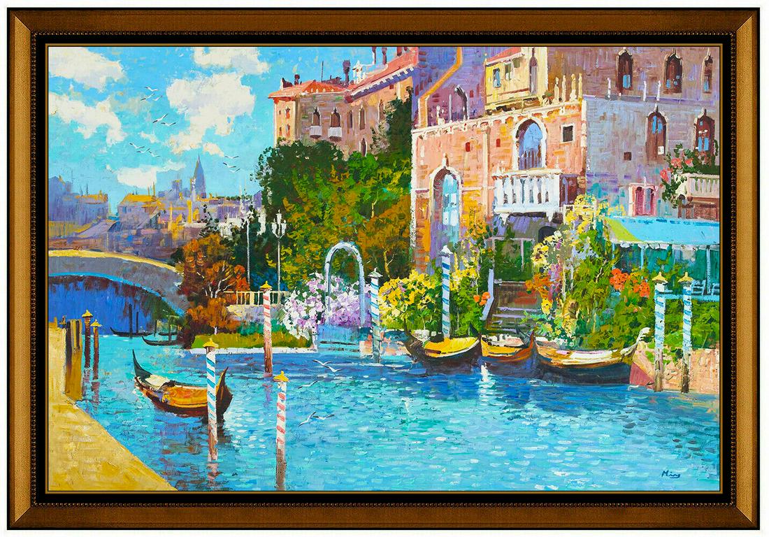 Ming Feng Large Oil Original Painting On Canvas Signed Italian Landscape Venice (1 of 4)