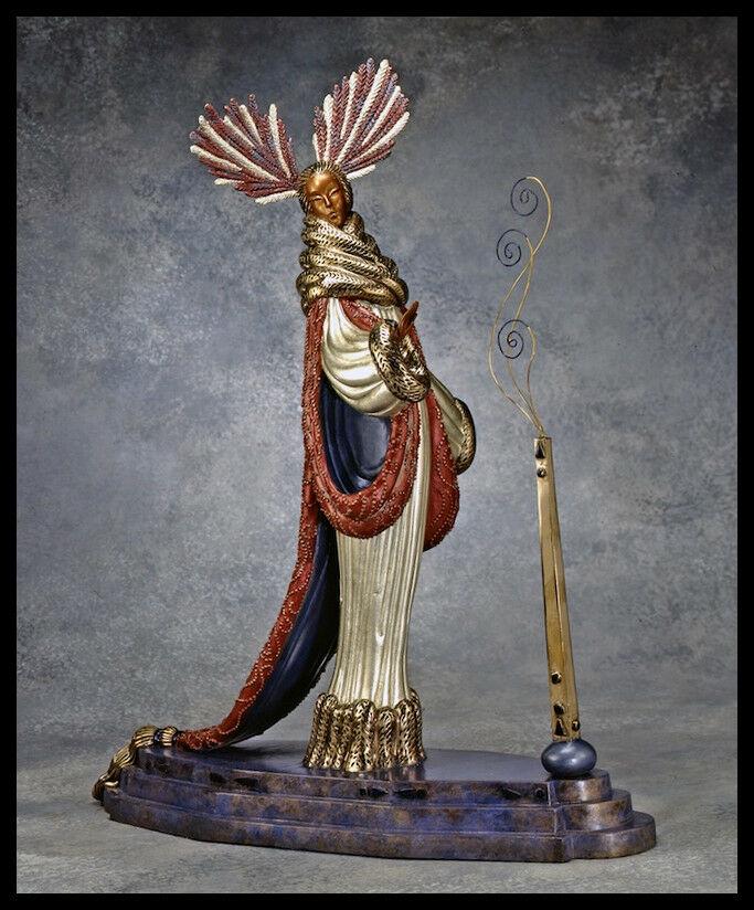 Erte Signed Bronze Sculpture Ermine Brocade Original Romain De Tirtoff Art Large (1 of 2)