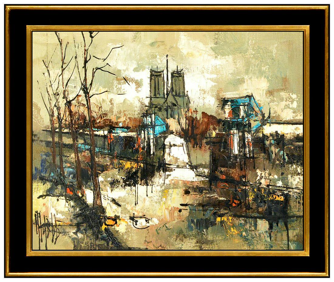 Aldo Luongo Original Oil Painting On Canvas Signed Paris Cityscape French Art (1 of 4)