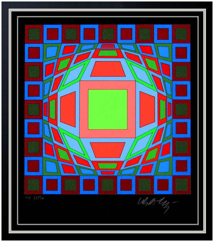 Victor Vasarely Original Op Art Illusion Color Silkscreen Signed Modern Artwork (1 of 5)