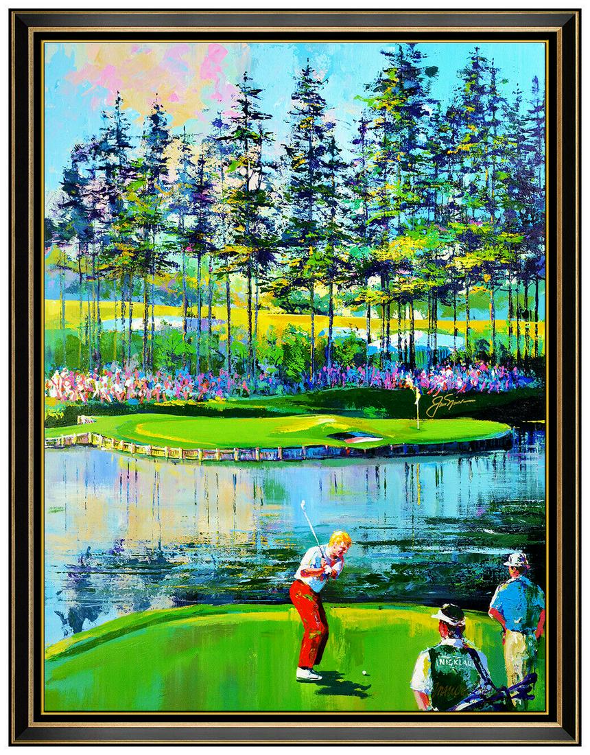 Malcolm Farley Jack Nicklaus Original Golf Painting Oil On Canvas Signed Sports (1 of 6)