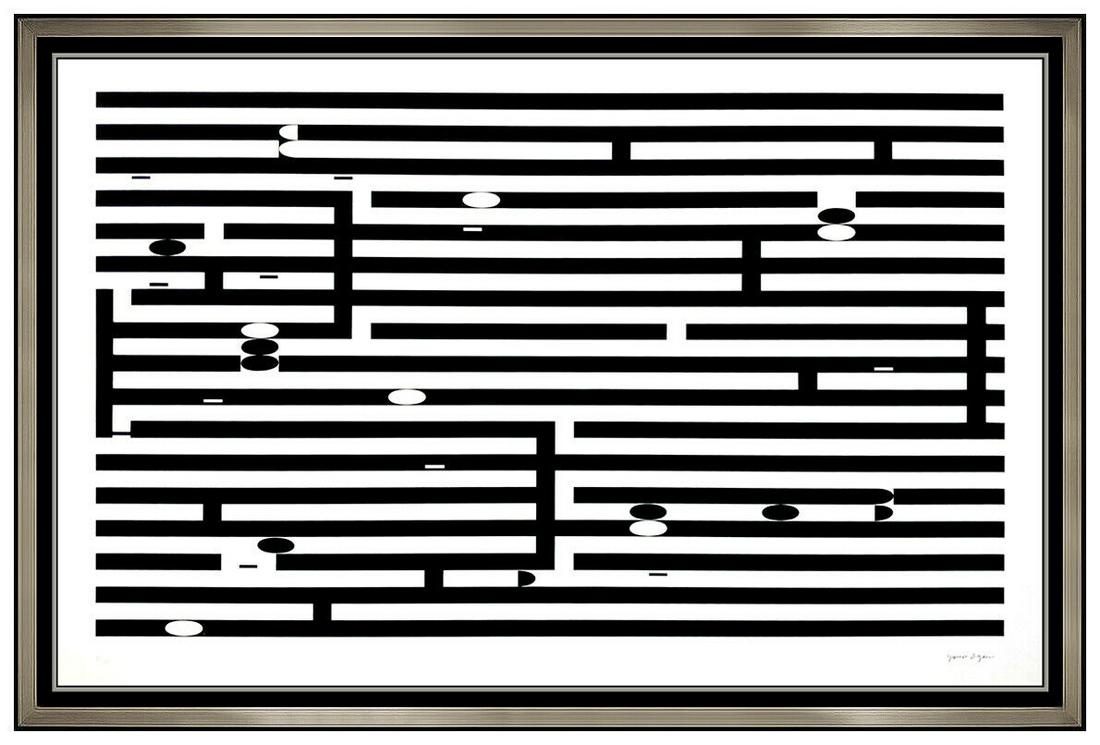 Yaacov Agam RARE Large Original Color Silkscreen Espace Op Artwork Signed Framed (1 of 6)