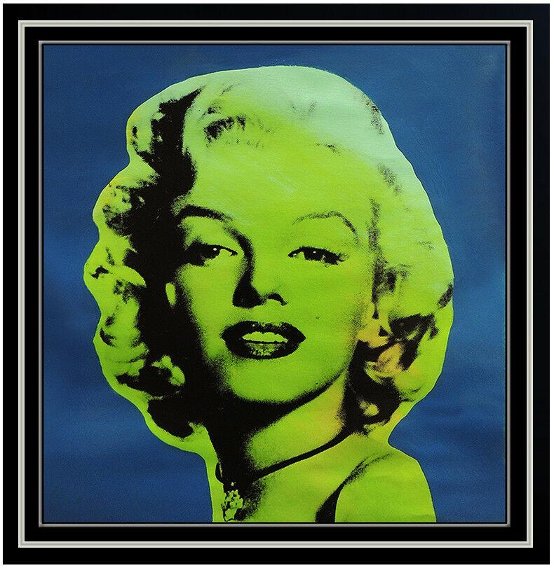 Steve Kaufman Marilyn Monroe Portrait Oil Painting On Canvas Signed Playboy Art (1 of 4)