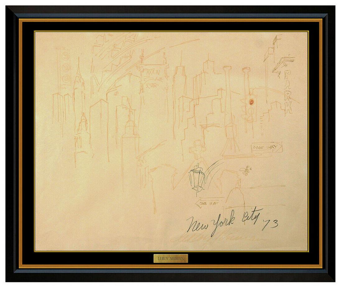LeRoy Neiman Original Ink Drawing Signed New York City Cityscape Authentic Art (1 of 5)
