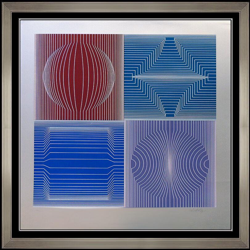 Victor Vasarely Large Tokyo Color Silkscreen Signed Modern Op Art Illustration (1 of 5)