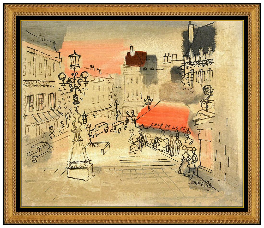 Charles Cobelle Original Painting On Canvas Paris Cityscape Signed French Art (1 of 4)