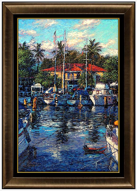 Christian Lassen Lahaina Reflections Color Lithograph Signed Painting Large Art (1 of 6)