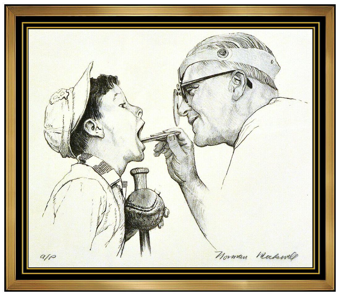Norman Rockwell Lithograph Expected Unexpected Hand Signed Doctor Boy Artwork (1 of 5)