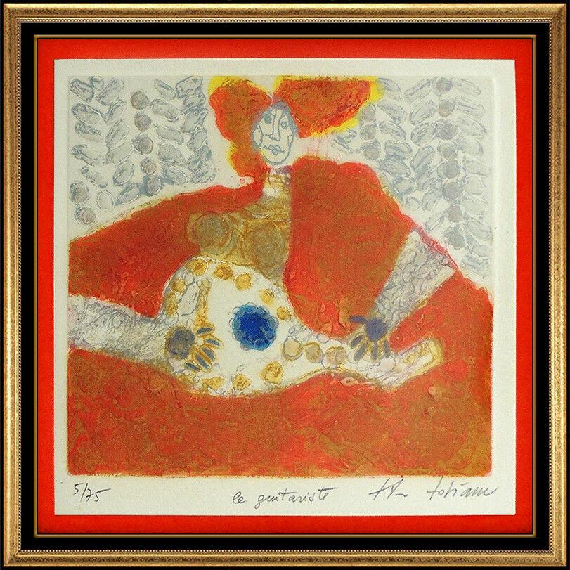Theo Tobiasse Color Carborundum HAND SIGNED Music Portrait Cubism Artwork Framed (1 of 5)