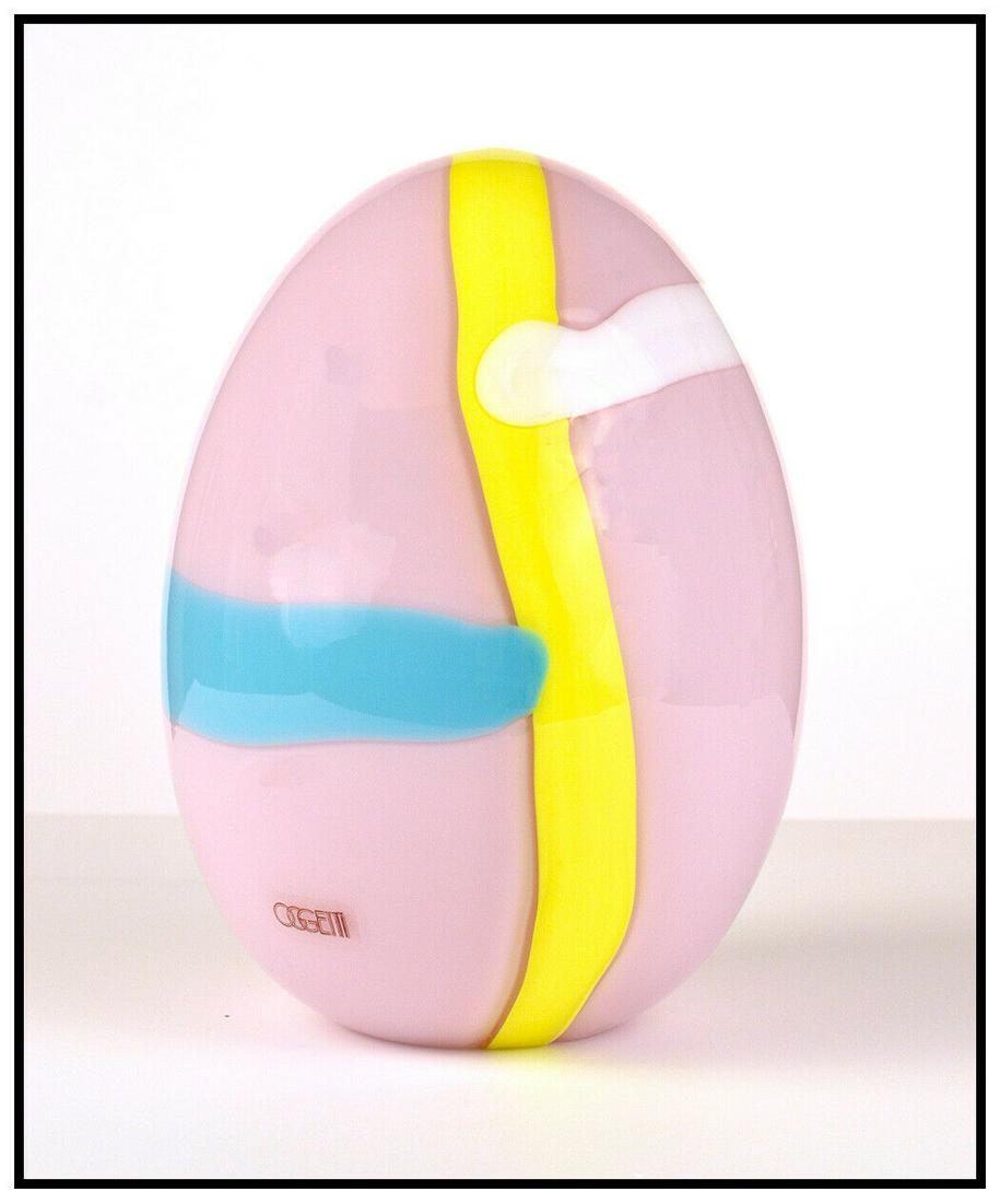 Lino Tagliapietra Original Hand Blown Murano Glass Egg Sculpture Signed Oggetti (1 of 5)
