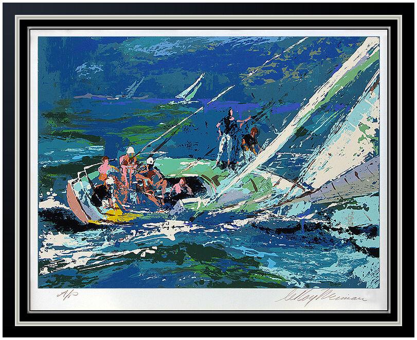 LeRoy Neiman Original Color Serigraph Signed Sports Sailing Artwork Painting SBO (1 of 5)