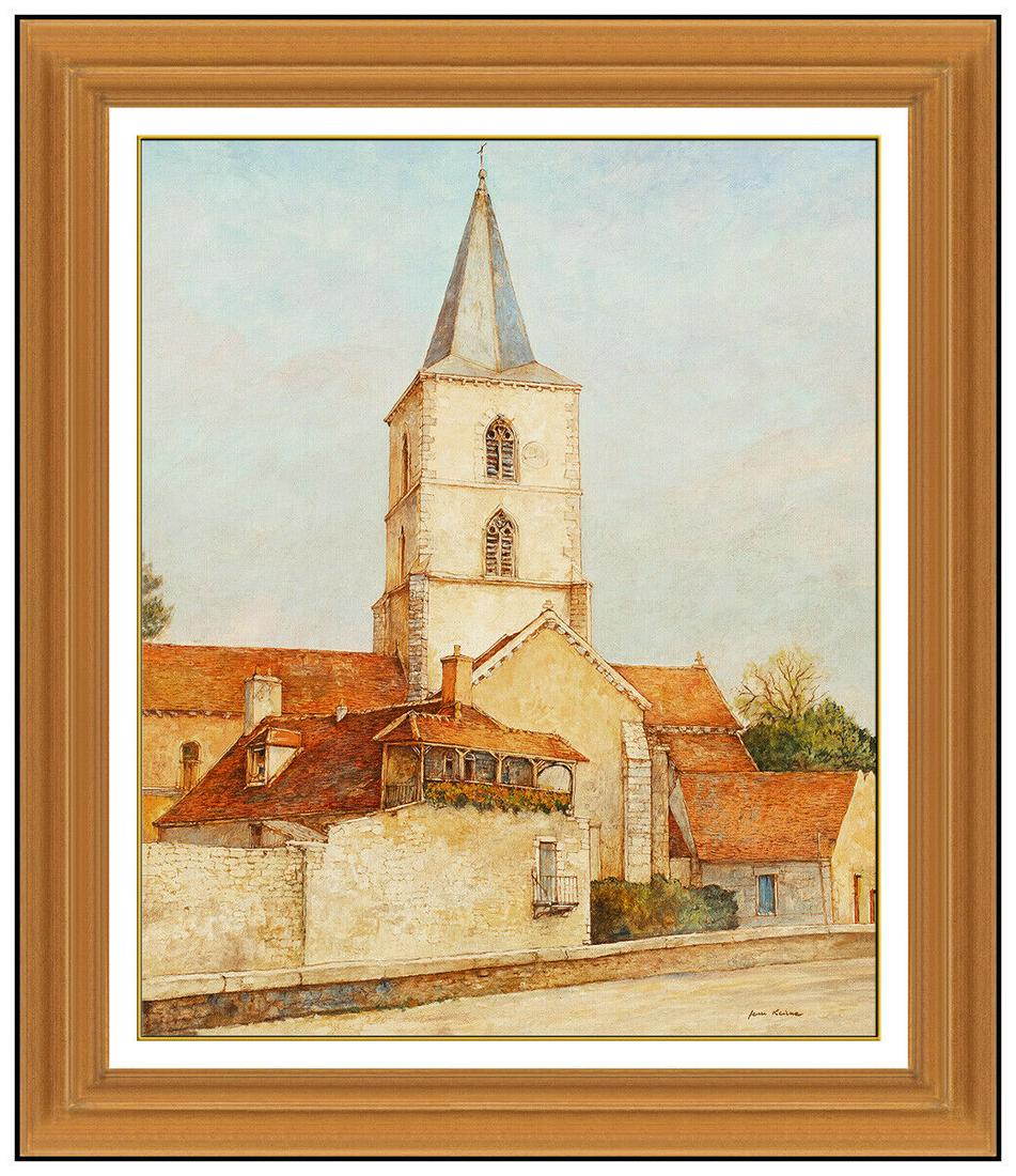 Jean Keime Original Painting Oil On Canvas Church Cityscape Signed Framed Art (1 of 5)