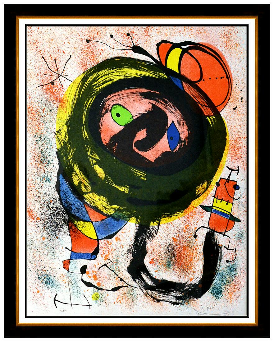Joan Miro Color Lithograph The Seers Hand Signed Modern Abstract Framed Artwork (1 of 6)