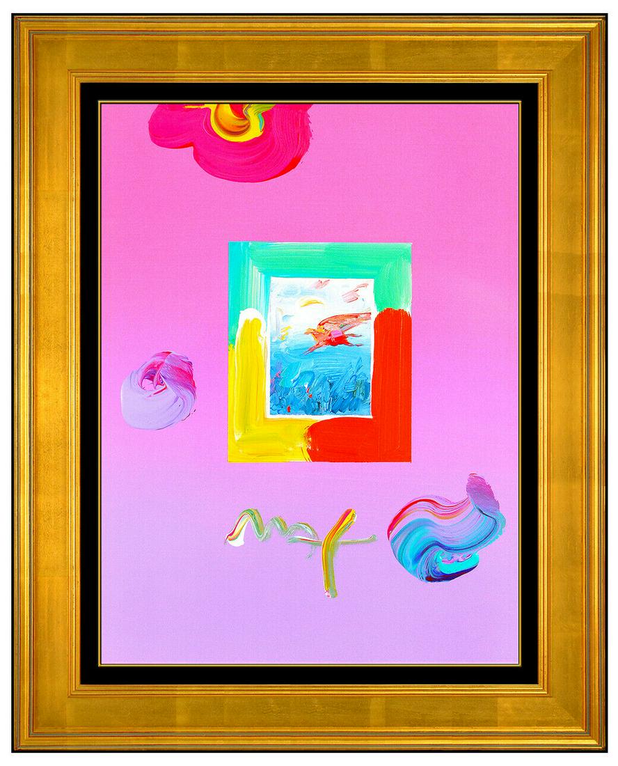 Peter Max RARE Pegasus Flying Original Acrylic Painting Cosmic Pop Signed Art (1 of 5)