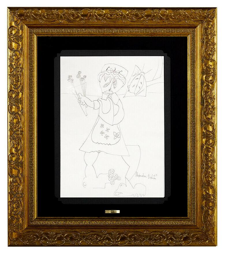 Alexandra NECHITA Original Ink Drawing Signed Cubism painting Art AUTHENTIC (1 of 5)