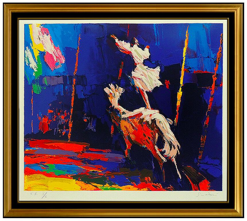 Nicola SIMBARI Embossed Color Serigraph Large Signed Cheval Blanc Horse Artwork (1 of 6)