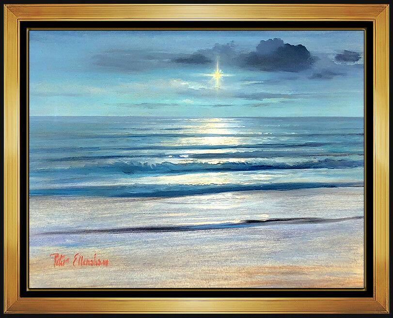 Peter Ellenshaw Original Painting Oil On Board Signed Ocean Seascape Disney Art (1 of 4)