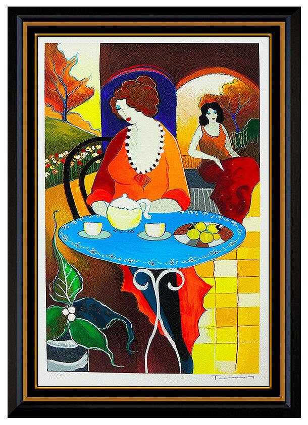 Itzchak Tarkay Embossed Color Serigraph Hand Signed Tea Time Cafe Lady Artwork (1 of 5)