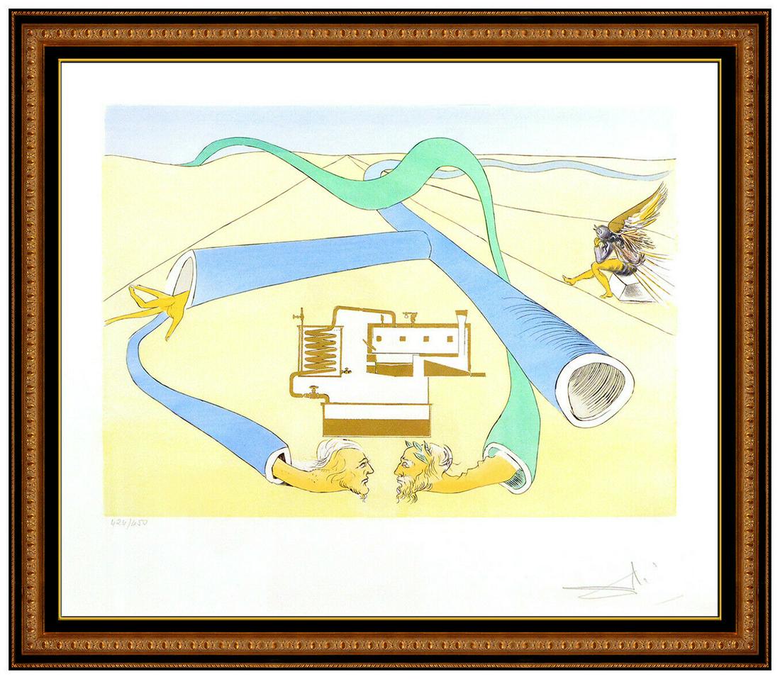 Salvador Dali Catalytic Cracker Hand Signed Etching Hommage To Da Vinci Artwork (1 of 5)