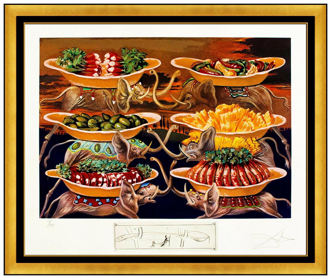 Salvador Dali Authentic Hand Signed and Numbered Color Lithograph, Professionally Custom Framed and (1 of 5)