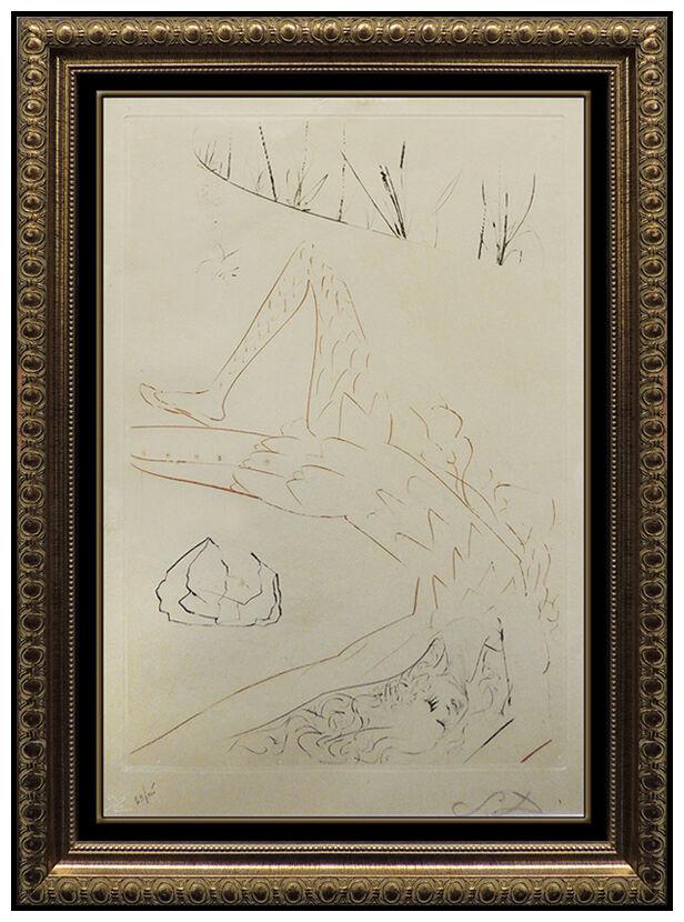 Salvador Dali Tristan Wounded Color Etching Surreal Artwork Hand Signed Iseult (1 of 5)