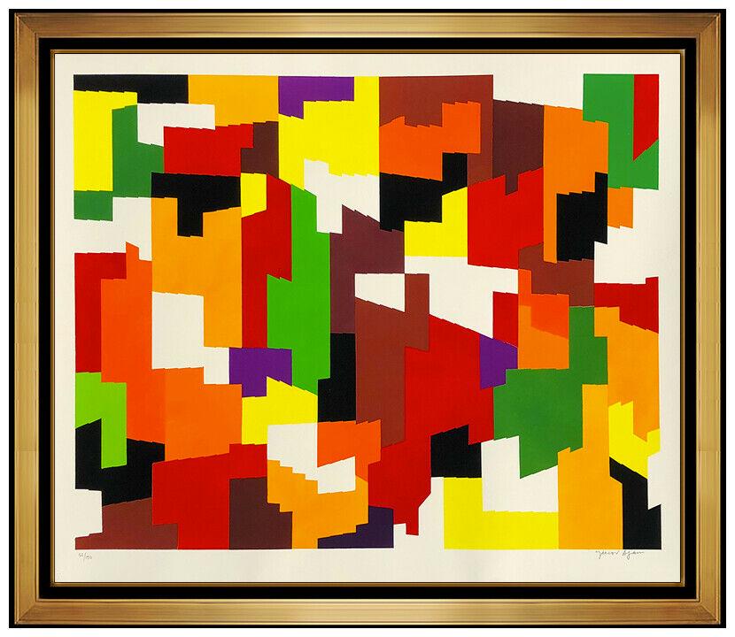 Yaacov Agam Original Color Silkscreen Abstract Hand Signed Modern Op Framed Art (1 of 5)