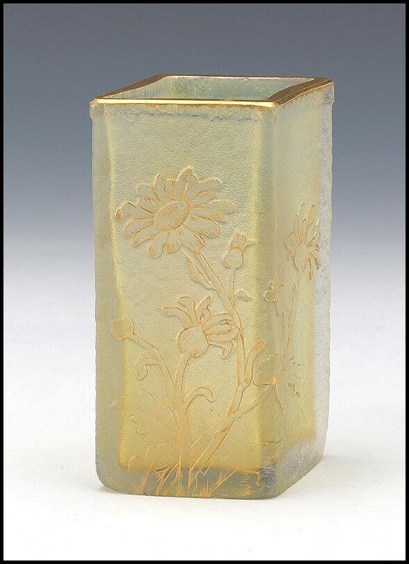 Jean Daum Original Cameo Glass Flowers Vase Signed Nancy France Antique Artwork (1 of 4)