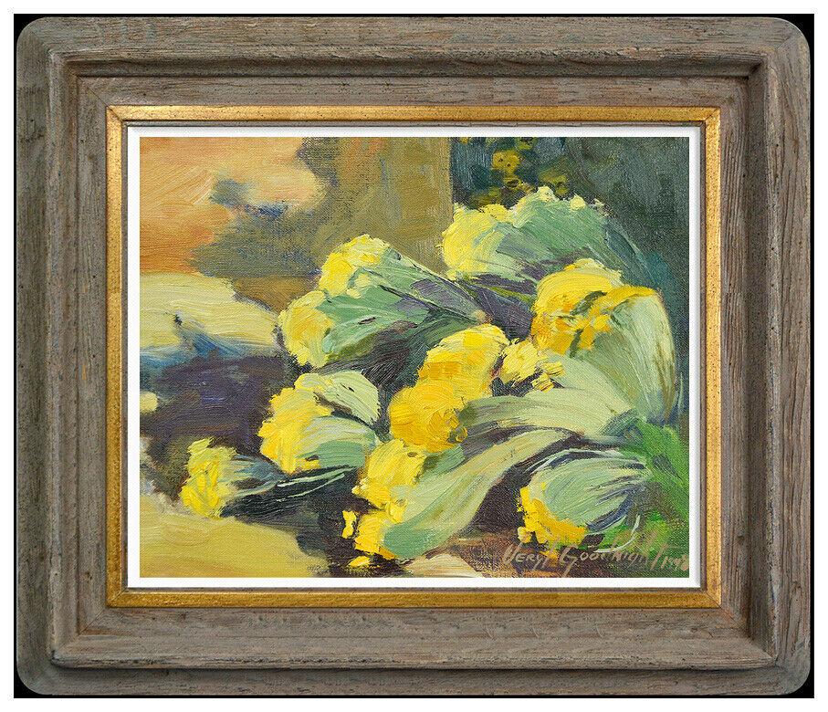 Veryl Goodnight Original Oil Painting On Board Signed Still Life Western Flower (1 of 4)