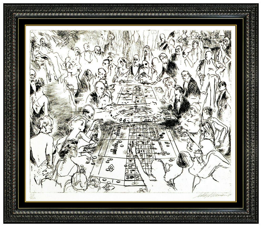 LeRoy Neiman Original Game Of Life Etching Hand Signed Casino Scene Framed Art (1 of 6)