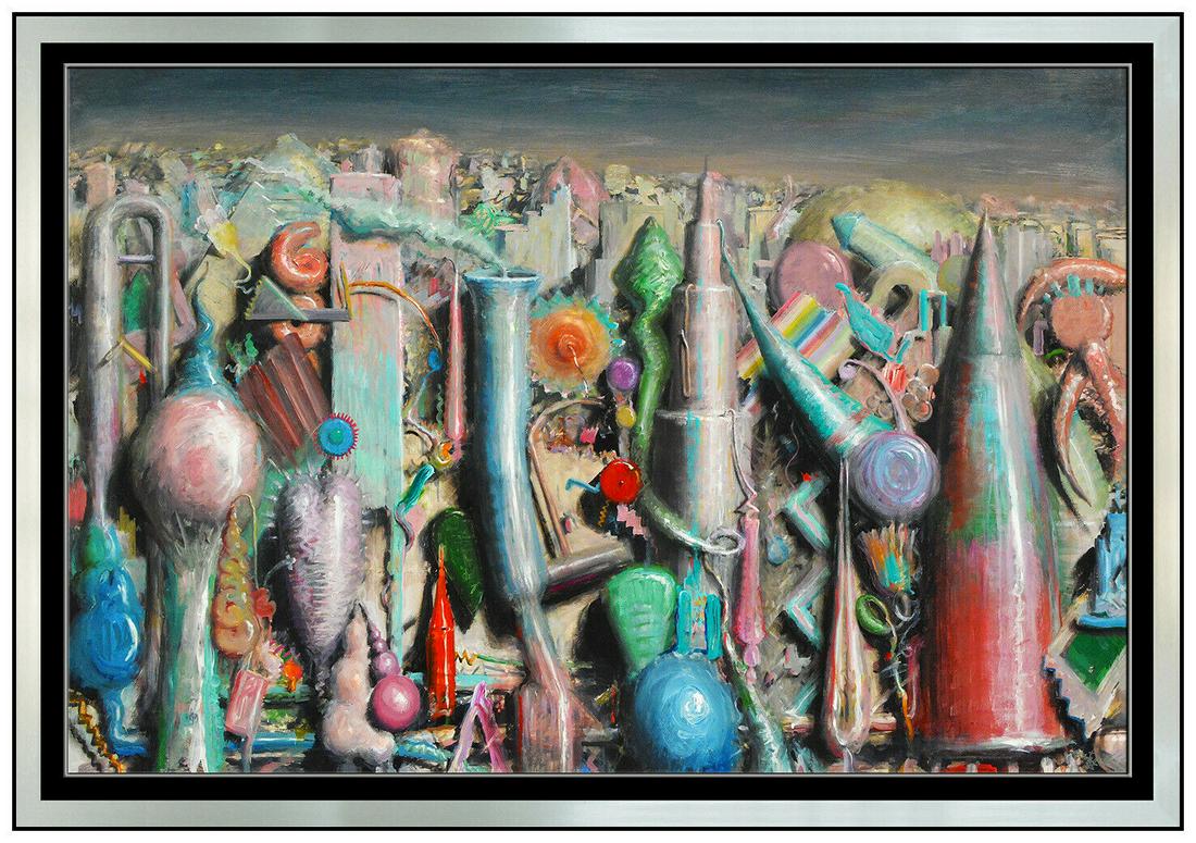 Jerry McLaughlin Large Original Painting Oil On Board Signed Modern Framed Art (1 of 5)