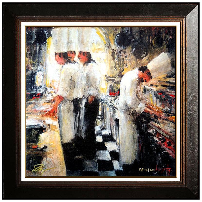 Stephen Shortridge Original Embellished Giclee on Canvas Signed Actor Chef Art (1 of 5)