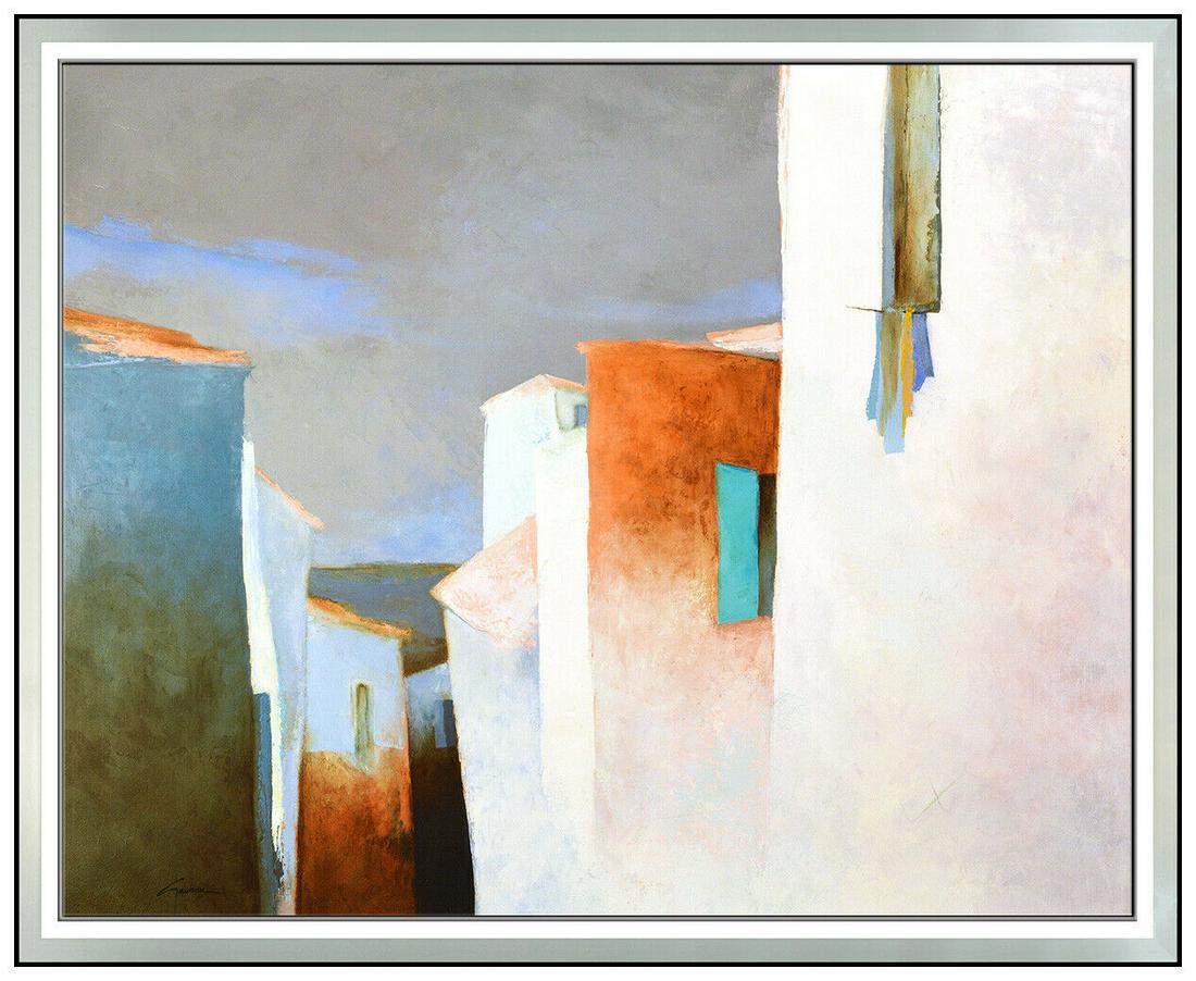 Claude Gaveau Original Painting Oil On Canvas Signed Framed Cityscape Artwork: This lot includes:Gallery COA & free domestic shipping (*insurance and international shipping for an additional charge)Artist: Claude GaveauTitle: Le Linge Qui Seche vMedium: Oil On CanvasSize: 29" x