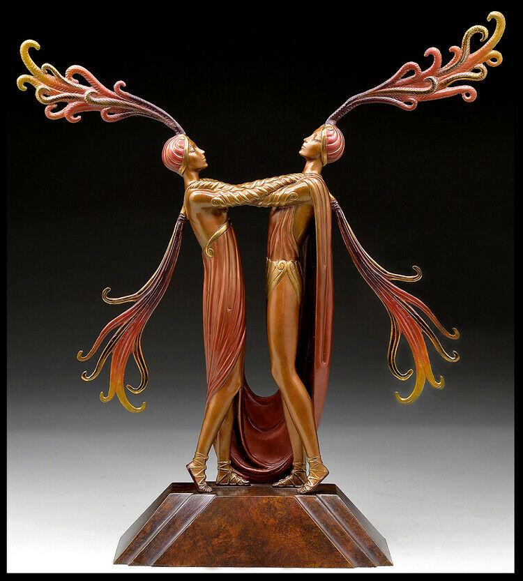 ERTE Signed BRONZE Sculpture KISS OF FIRE Original ART DECO antique (1 of 2)