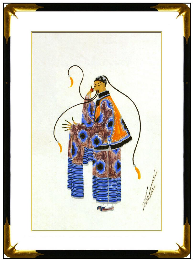 Erte Original Gouache Painting Signed Ballet Costume Design Dress Deco Artwork (1 of 5)