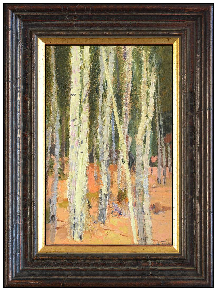 Nikolai Efimovich Timkov Original Landscape Oil Painting On Board Signed Framed (1 of 4)