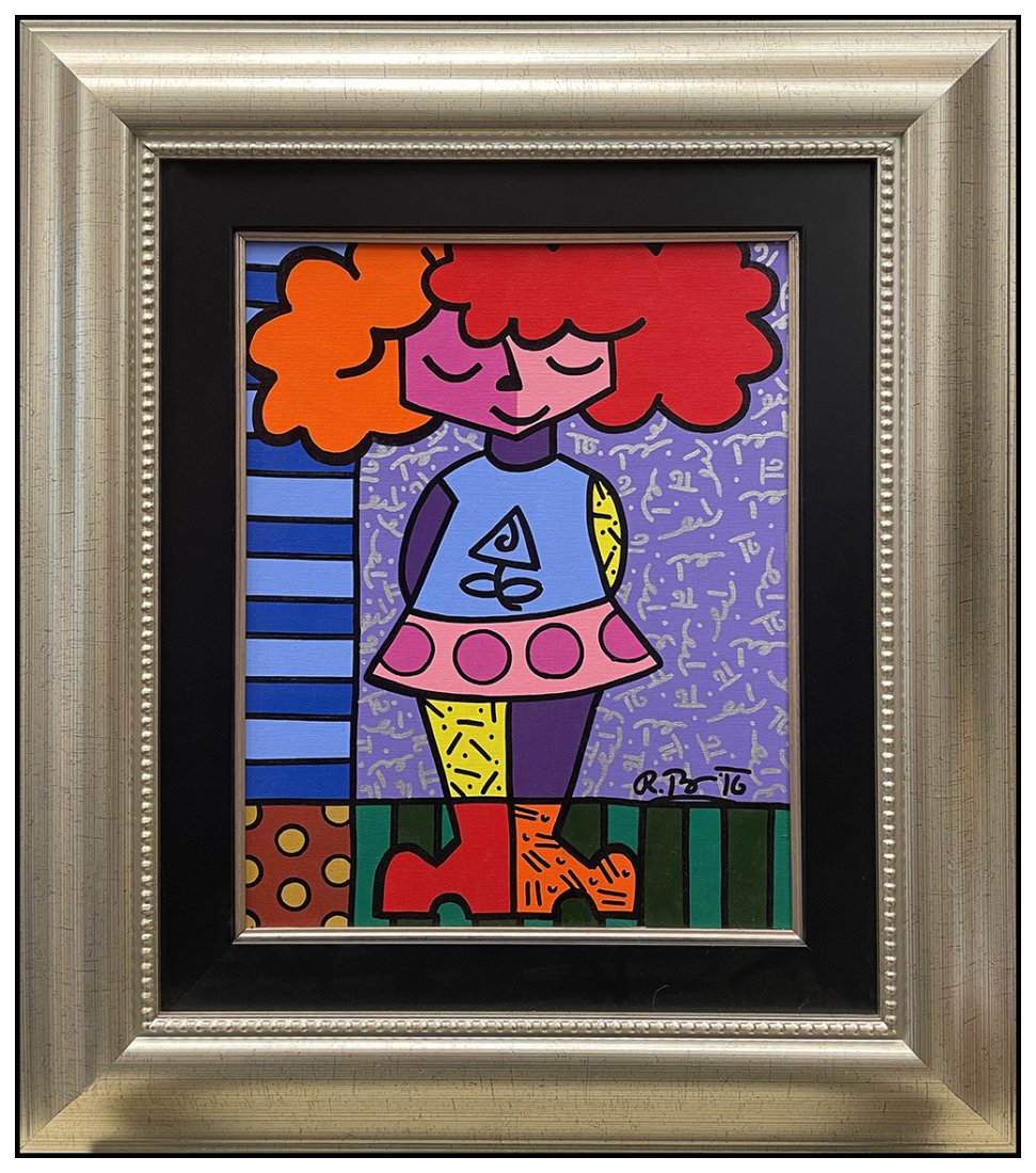 Romero Britto Original Acrylic Painting On Board Child Portrait (1 of 4)
